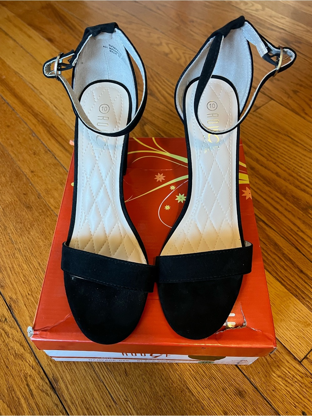 Rampage Black Ankle-Strap Heeled Sandals